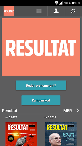 Android application Tidningen Resultat screenshort