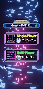 Tic Tac Toe XO glow 2 Player