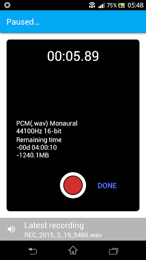 MyVoiceMemo PCM WAV Recorder Screen 3
