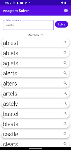Anagram Solver Screen 3
