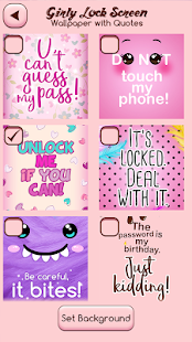 Girly Lock Screen Wallpaper with Quotes 4.4 APK screenshots 5