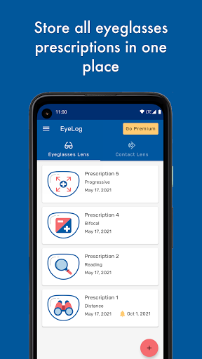 Android application EyeLog - Log Eye Prescriptions screenshort