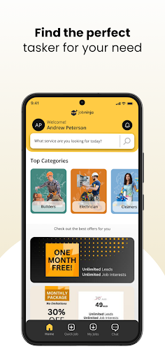 Android application JobNinja Client screenshort