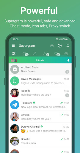 Android application Supergram Messenger screenshort