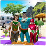 Virtual Superhero Family Holiday Camping icon