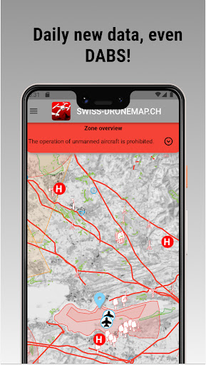 Android application Swiss Drone Map screenshort