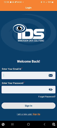 Android application Immersion Data Capture screenshort
