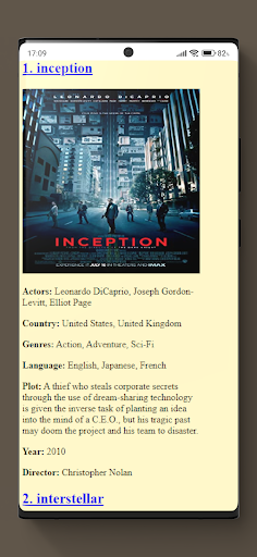 Movie-recommender Screen 2