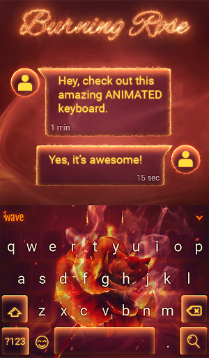 Burning Rose Keyboard Theme Screen 3
