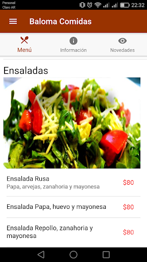 Android application Baloma Comidas screenshort