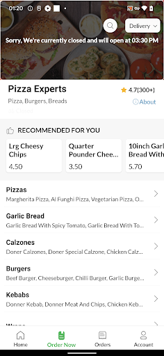 Pizza Experts Screen 3