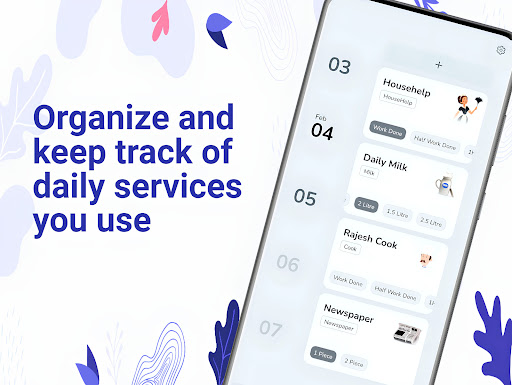 Android application Daily milk,maid,worker tracker screenshort