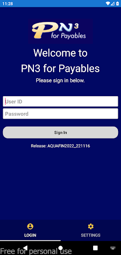 Android application PN3 Payables for Aquafin screenshort