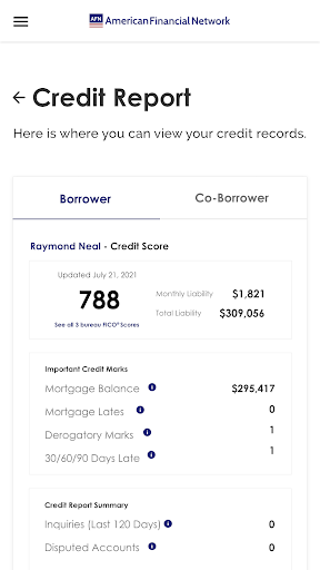 AFN Borrower Portal Screen 3
