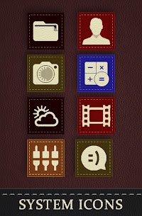 Texture Cuir Icon Pack UX Theme Patched Apk 3