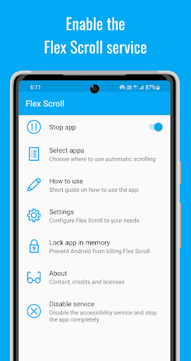 Screenshot of Flex: Multi-Speed Auto Scroll
