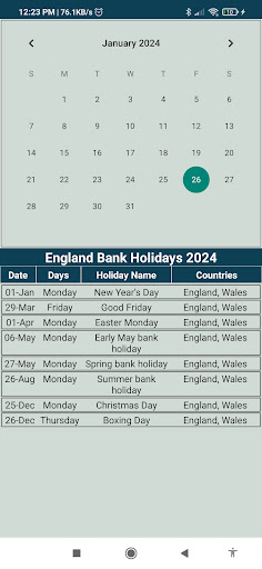 UK Bank Holiday 2024 Screen 3