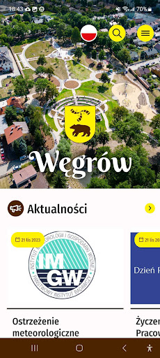 Android application Węgrów screenshort