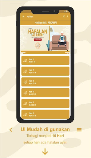 Android application Hafalan surat al kahfi screenshort