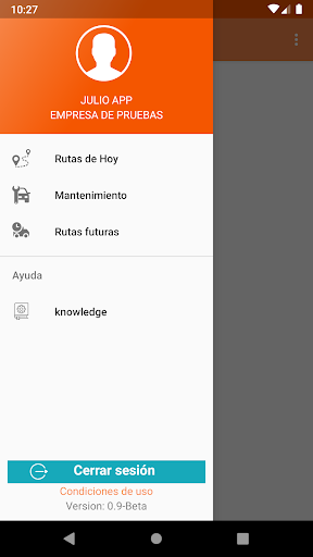 Android application CloudRutas screenshort