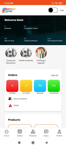 Bazaarghar Sellers Screen 2