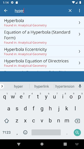 Screenshot of Math Formulas