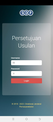 Android application SDP Persetujuan screenshort