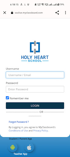 Holy Heart School Screen 2