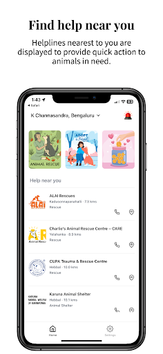 Android application StraySahaya: Animal Help App screenshort