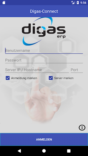 Android application DIGAS Connect screenshort