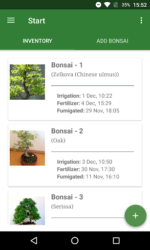 Android application Bonsai Droid screenshort