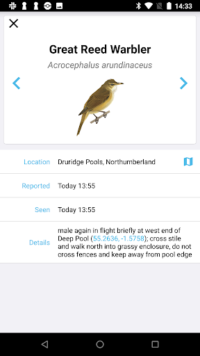 Android application BirdGuides screenshort