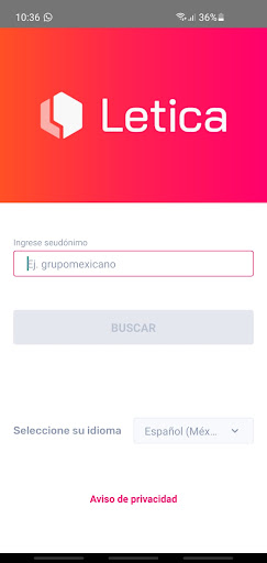 Android application LETICA screenshort