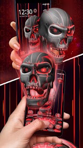 3D Tech Skull Launcher – Evil Halloween wallpaper For PC installation