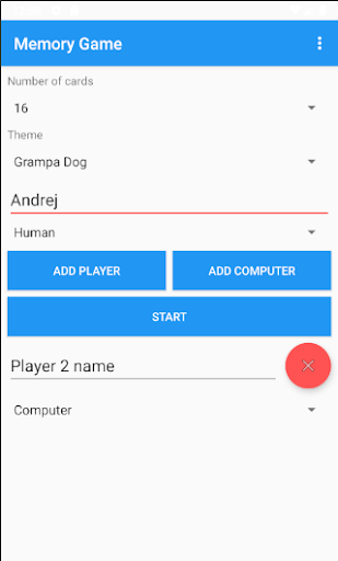 Android application Memory Game screenshort