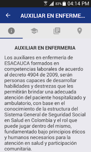 ESACAUCA Screen 3