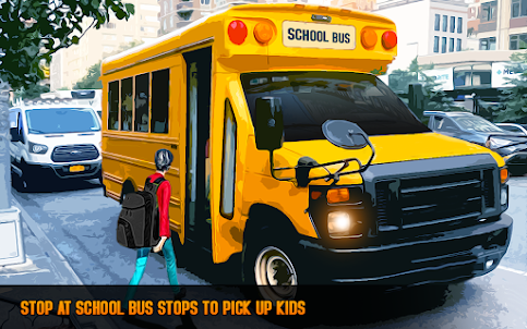Schulbus fahrende Busspiele