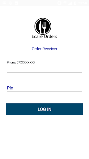 Android application Ecare Order Receiver screenshort