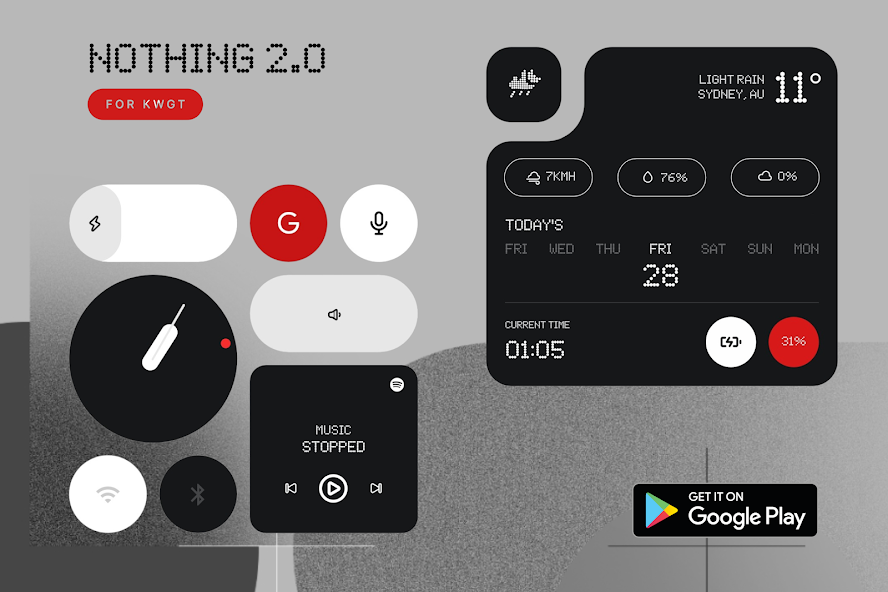 Nothing 2.0 for KWGT 6.1 APK + Mod (Unlimited money) untuk android