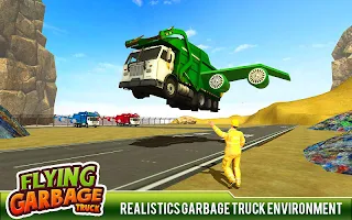 City Garbage Flying Truck 3D - Screenshot 1