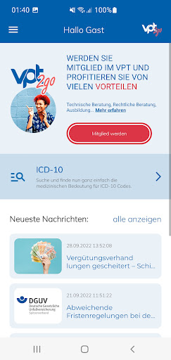 Android application PhysioApp-VPT2GO screenshort