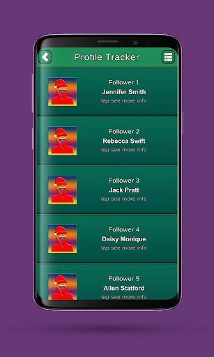 Android application Profile tracker screenshort