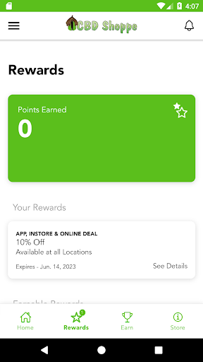 Android application The CBD Shoppe screenshort