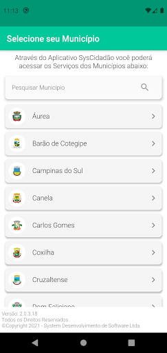 Android application Sys Cidadão screenshort