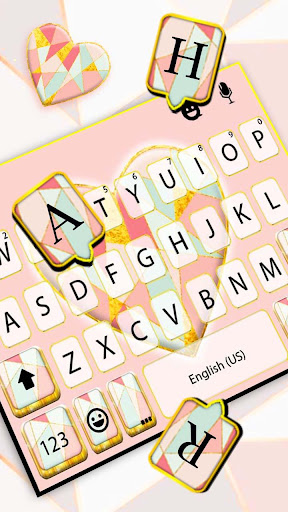 Coral Geomertric Heart Keyboar Screen 2