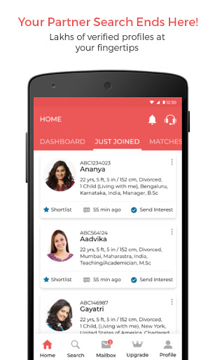 Second Shaadi - Marriage App Screen 2