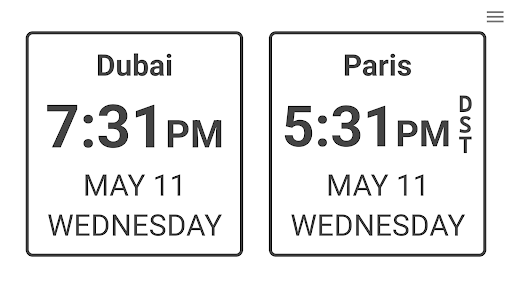 Screenshot of World Clock Dual Digital Clock