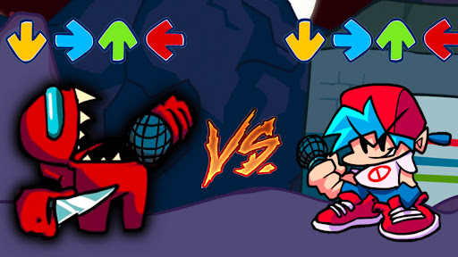 Imposter in FNF battle missions and Among US