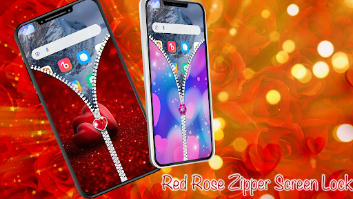 Red Rose Zipper Screen Lock Screen 3