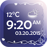 Digital Clock With Weather icon